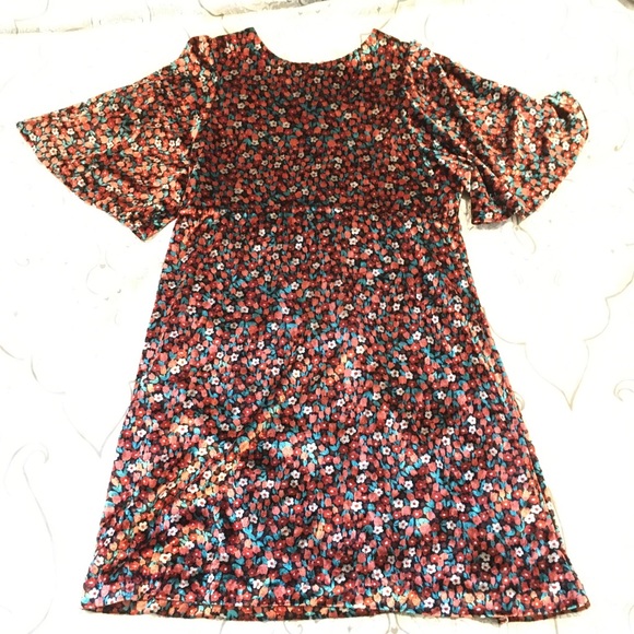 Zara Floral Velvet Mini Dress - Picture 1 of 4
